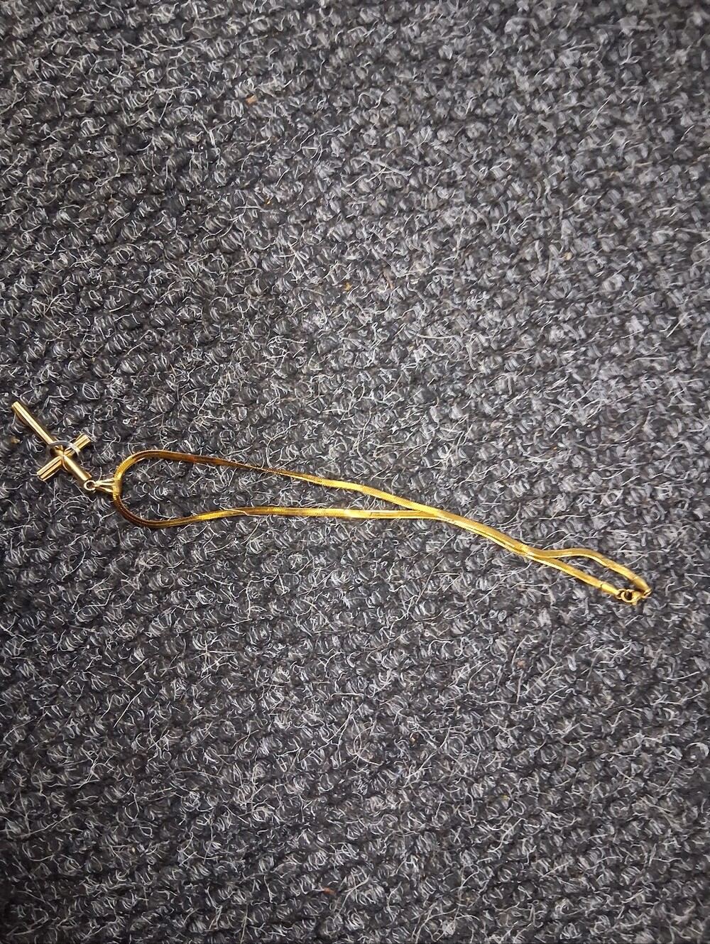 Gold Cross Pendant Necklace - Gold Tone